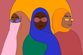 Illustration of Muslim women